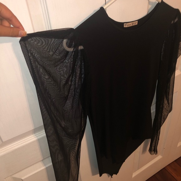 ZARA - NEVER WORN Bodysuit with Tulle Puff Sleeves - Picture 4 of 4